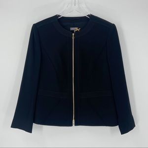 Basler Black Blazer Jacket Gold Zipper Womens EU 40 | J470